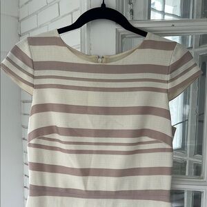 J. Crew | Striped Pink and Ivory Dress